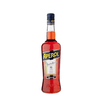 A bottle of Aperol stands prominently against a vibrant green background.