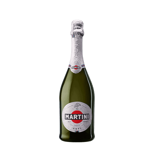 A bottle of Martini Brut, 0.5 liters, showcasing its elegant label and distinctive shape.